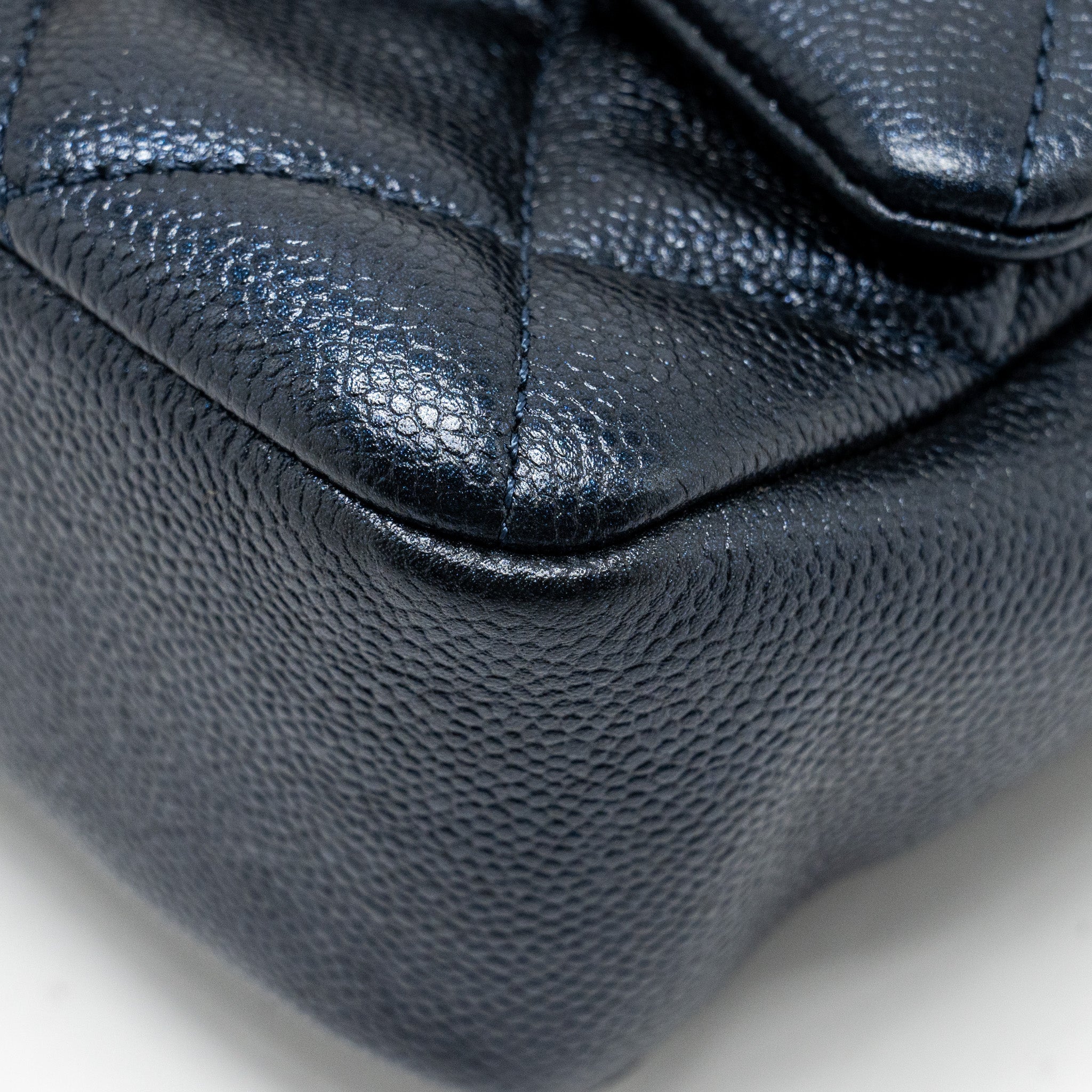 CHANEL 21K MY PERFECT MINI FLAP BAG CAVIAR IRIDESCENT BLACK GHW (MICROCHIP)