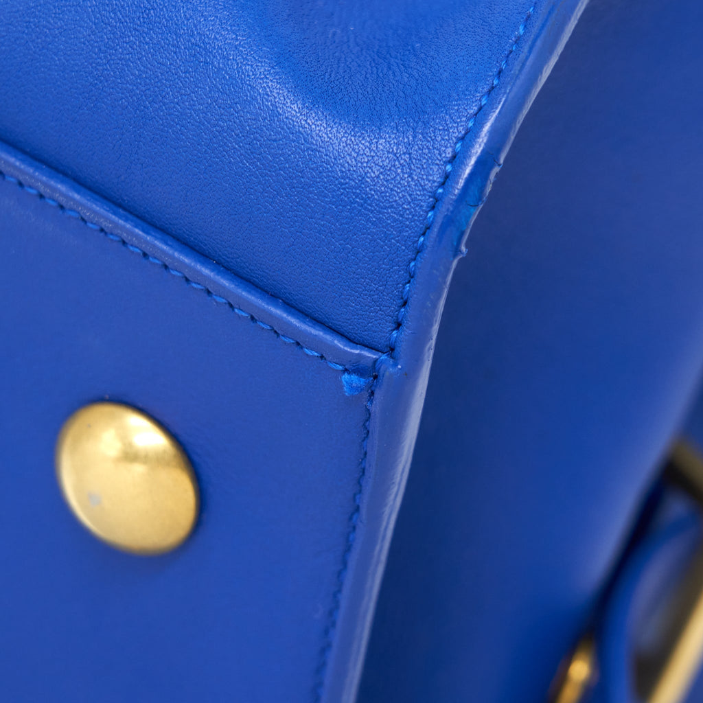 SAINT LAURENT CABAS CHYC TOTE BAG BLUE GHW
