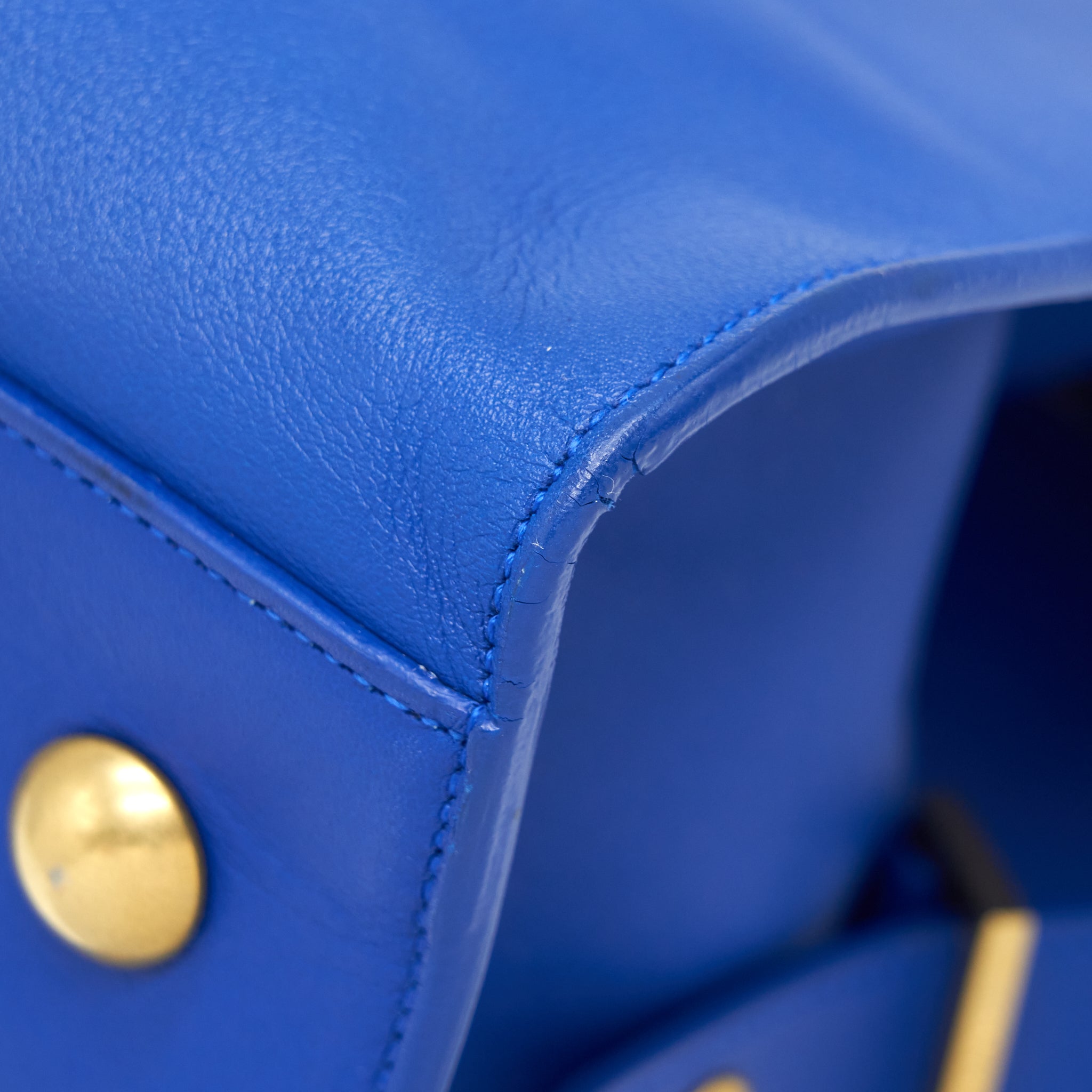 SAINT LAURENT CABAS CHYC TOTE BAG BLUE GHW