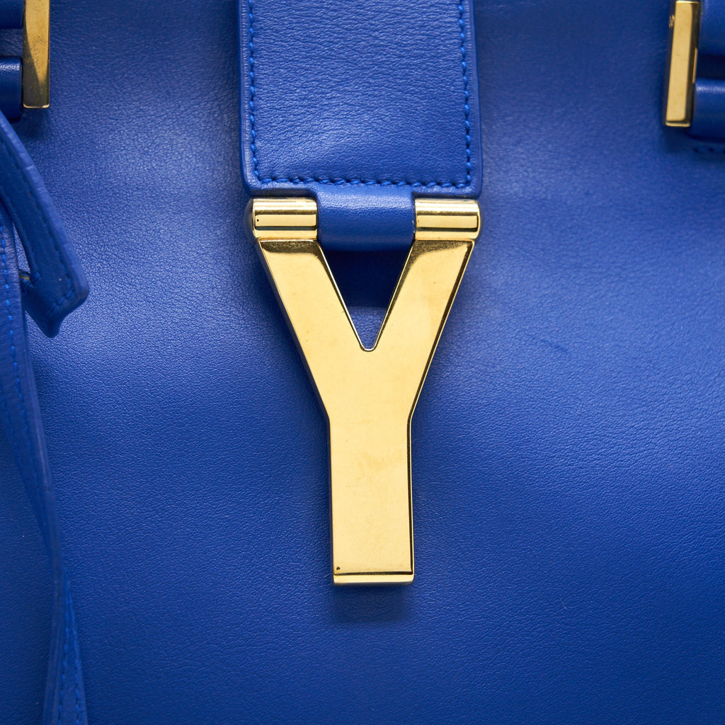 SAINT LAURENT CABAS CHYC TOTE BAG BLUE GHW