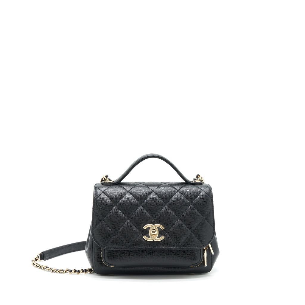CHANEL 22P SMALL BUSINESS AFFINITY GRAINED CALFSKIN BLACK LGHW (MICROCHIP)