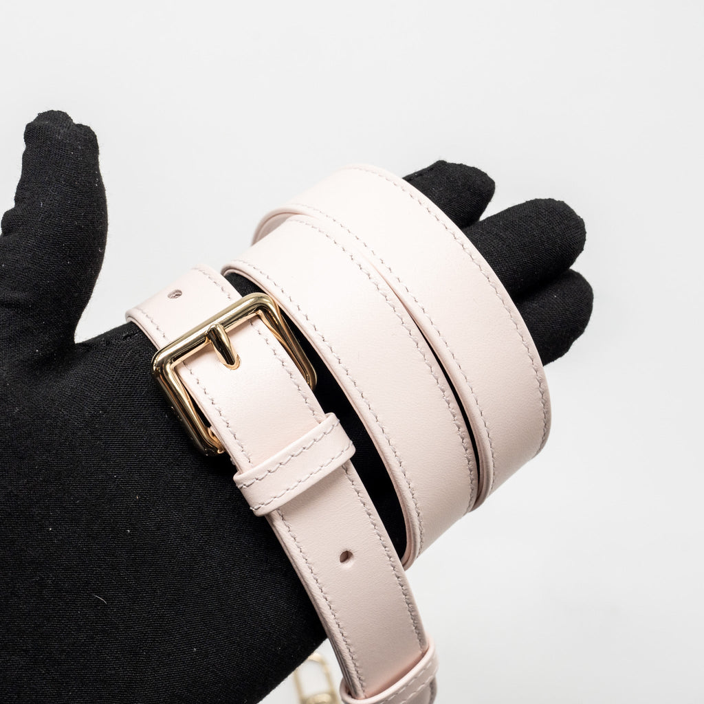DIOR SMALL LADY D-JOY BAG CANNAGE LAMBSKIN POWDER PINK LGHW