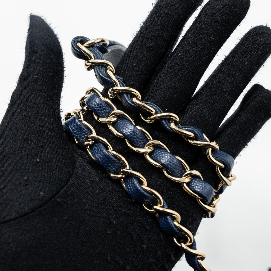 CHANEL FILIGREE CAMERA BAG CAVIAR DARK BLUE LGHW