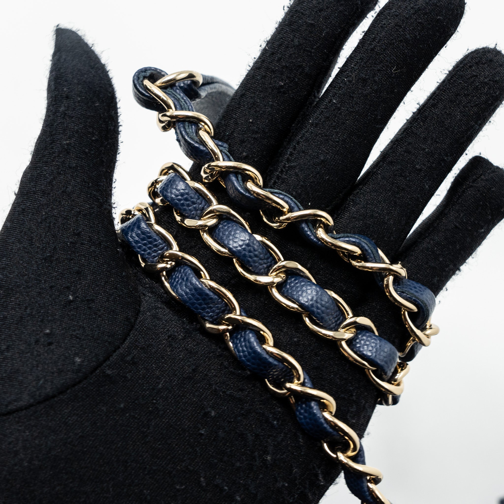 CHANEL FILIGREE CAMERA BAG CAVIAR DARK BLUE LGHW