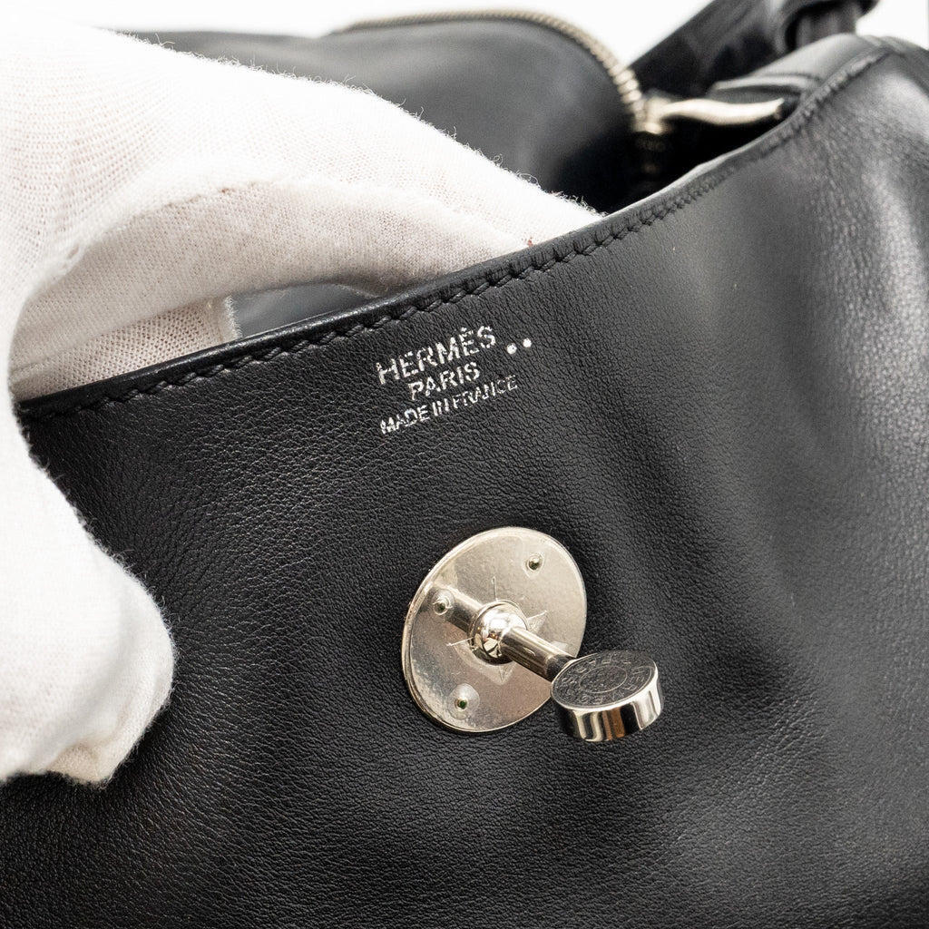 HERMES TOUCH LINDY 30 SWIFT/ALLIGATOR MISSISSIPPIENSIS BLACK SHW