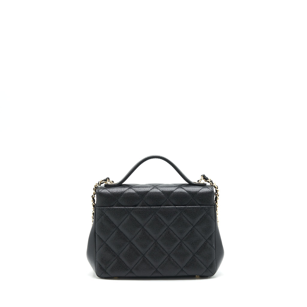 CHANEL 22P SMALL BUSINESS AFFINITY GRAINED CALFSKIN BLACK LGHW (MICROCHIP)