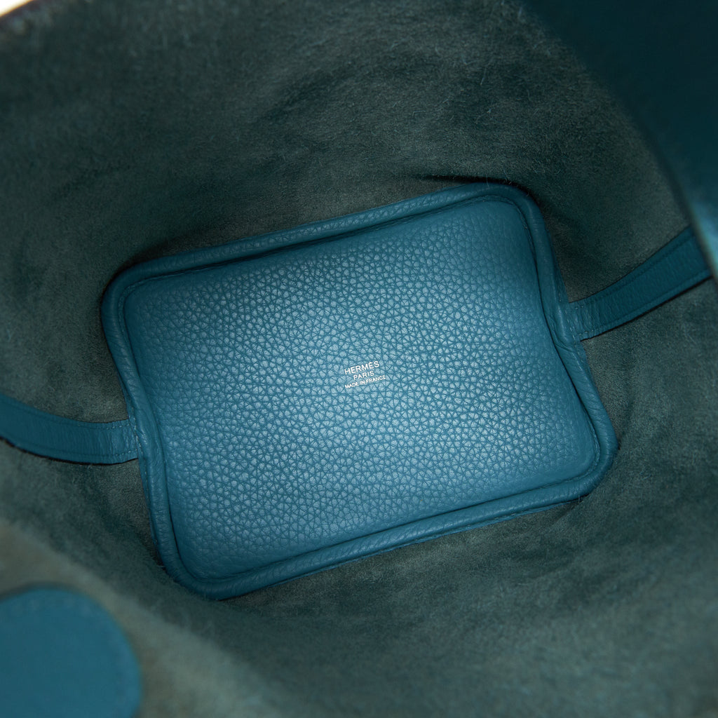 HERMES PICOTIN 18 LOCK BAG BLUE TOLL SHW