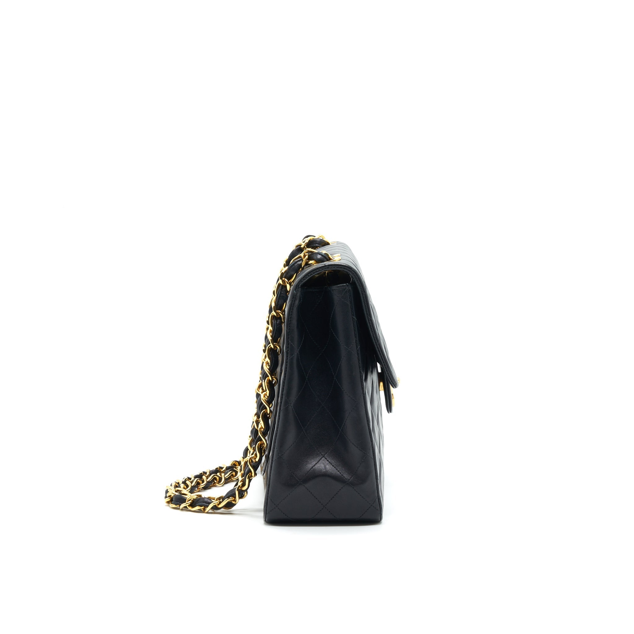 CHANEL VINTAGE MAXI FLAP BAG BLACK 24K GHW