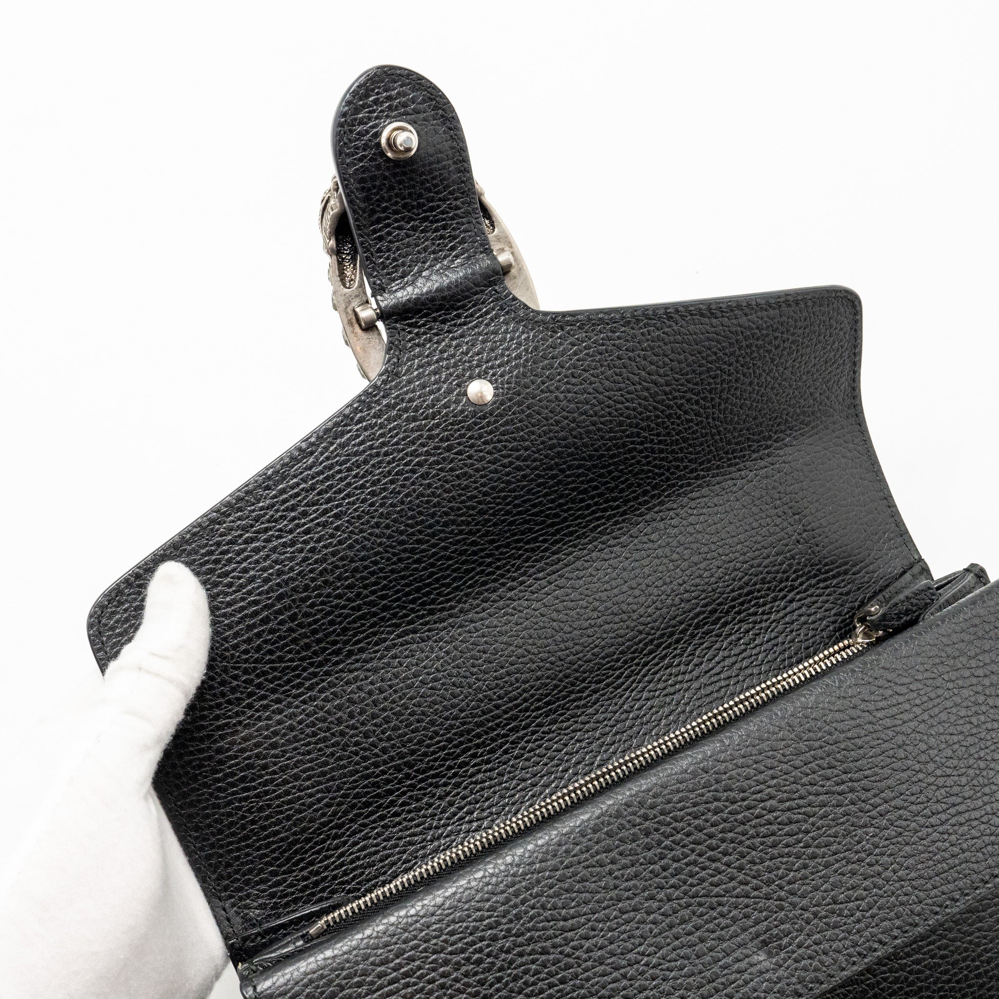 GUCCI MEDIUM DIONYSUS SHOULDER BAG CALFSKIN BLACK SHW