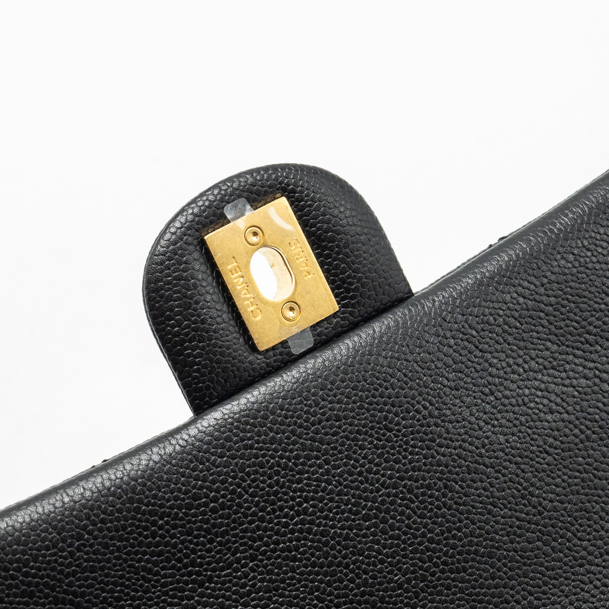 CHANEL COCO LOVE FLAP BAG ADJUSTABLE CHAIN CAVIAR BLACK GHW (MICROCHIP)