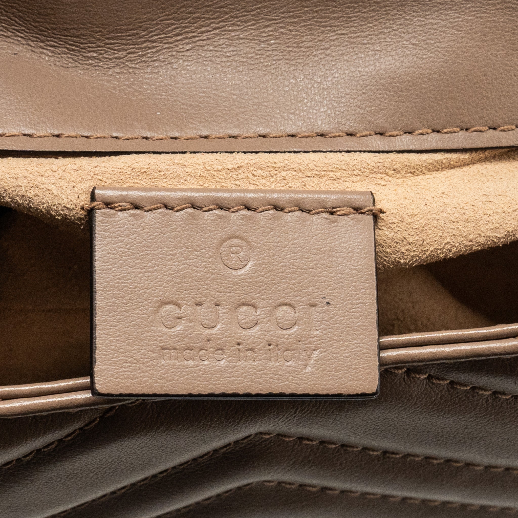 GUCCI GG MARMONT SUPER MINI BAG CALFSKIN BEIGE GHW