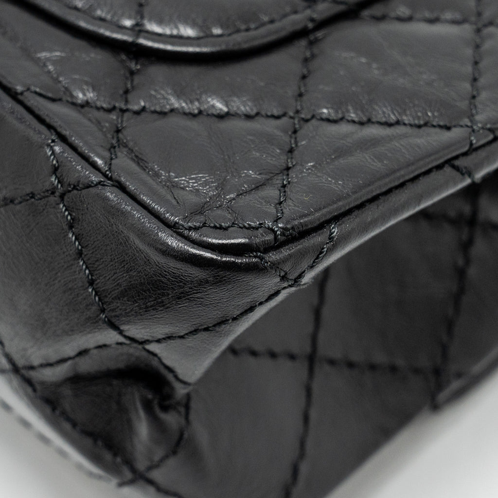CHANEL MINI 2.55 REISSUE AGED CALFSKIN BLACK GHW