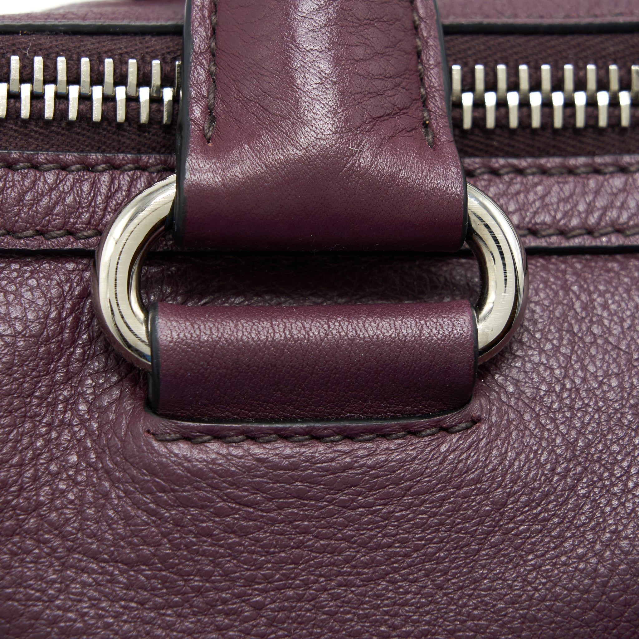 PRADA VITELLO PHENIX BAULETTO TOTE BAG GRAINED CALFSKIN BURGUNDY SHW