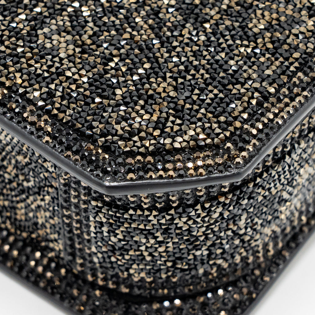 BVLGARI SERPENTINE MINI TOTE BAG CRYSTAL SPARKLE CALFSKIN ANTIQUE BRONZE/GOLD GHW