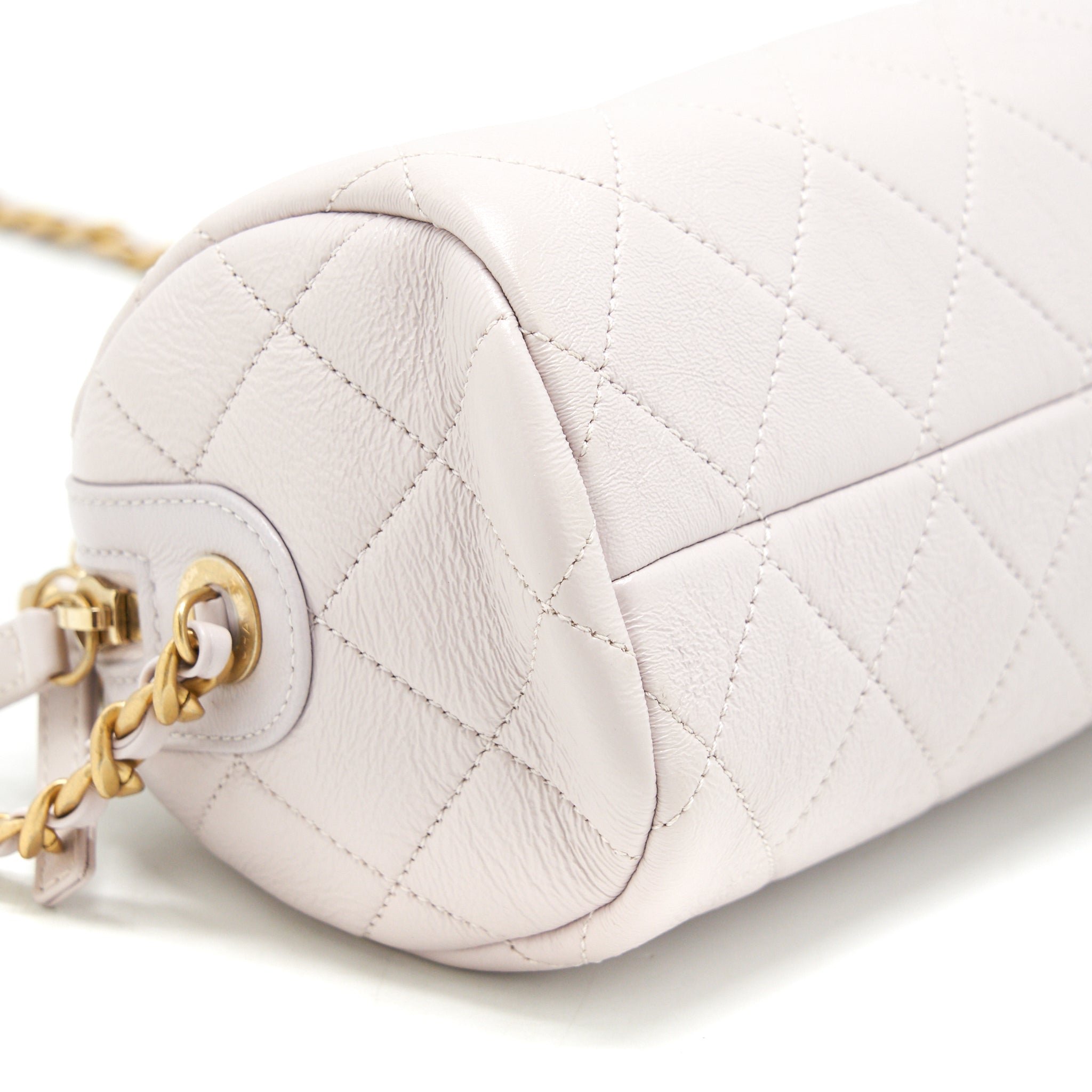 CHANEL MINI BOWLING BAG WITH CHAIN LIGHT PURPLE GHW