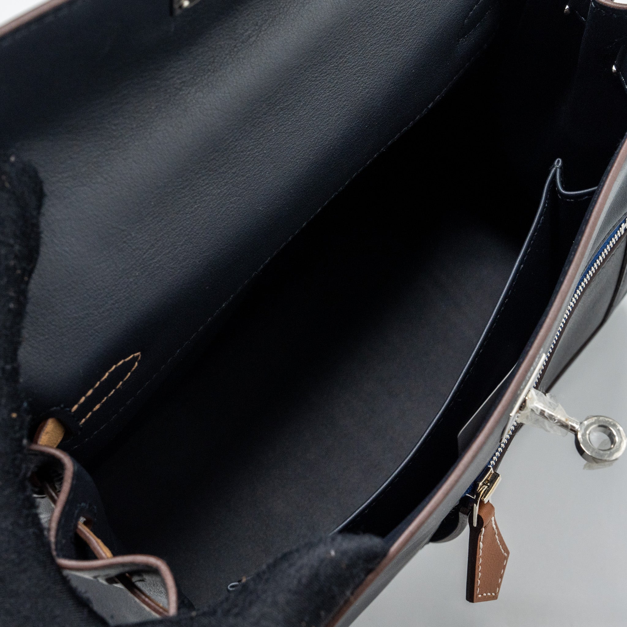 HERMES KELLY COLORMATIC SWIFT BLUE NUIT/CHAI/ETOUPE/GOLD/BLACK SHW