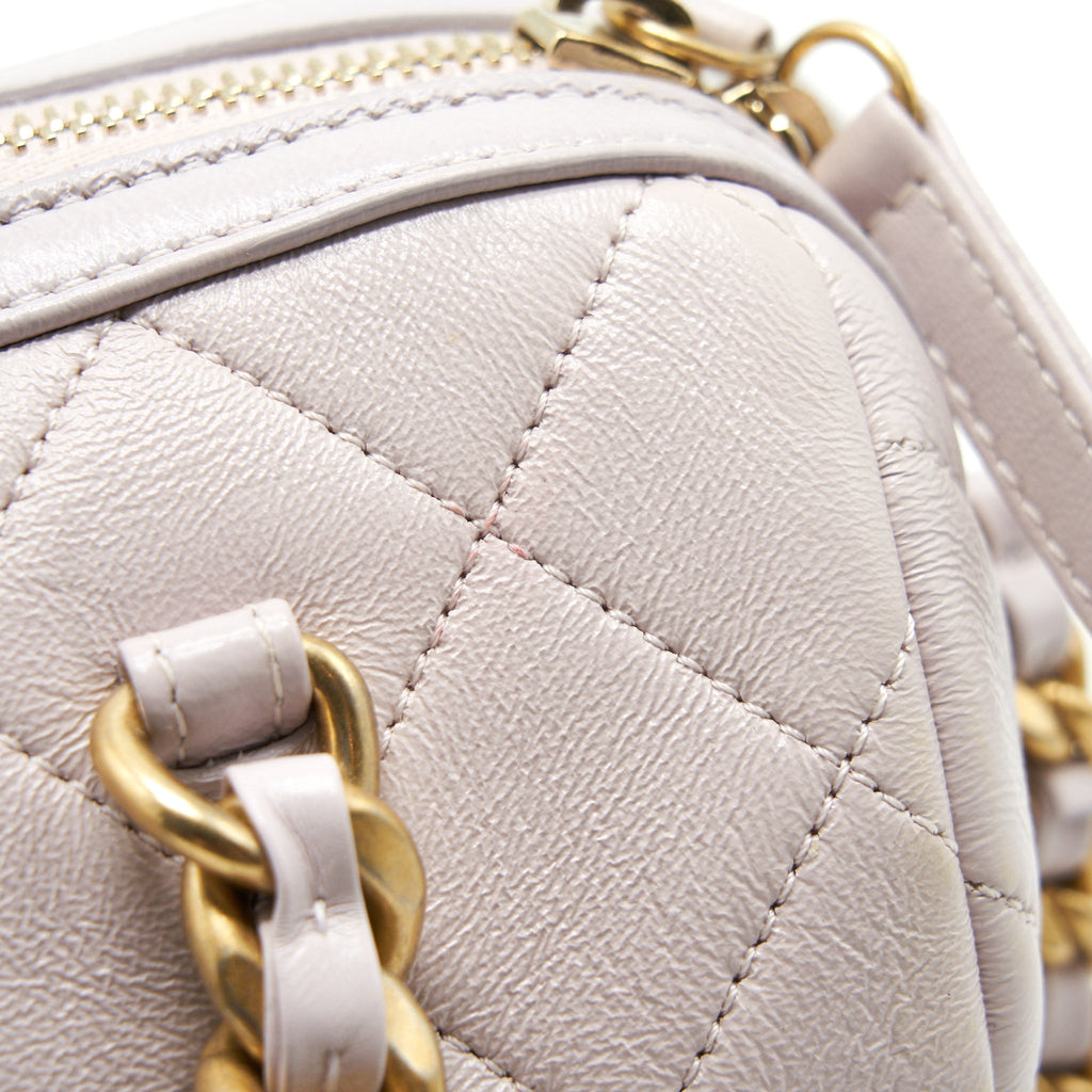 CHANEL MINI BOWLING BAG WITH CHAIN LIGHT PURPLE GHW