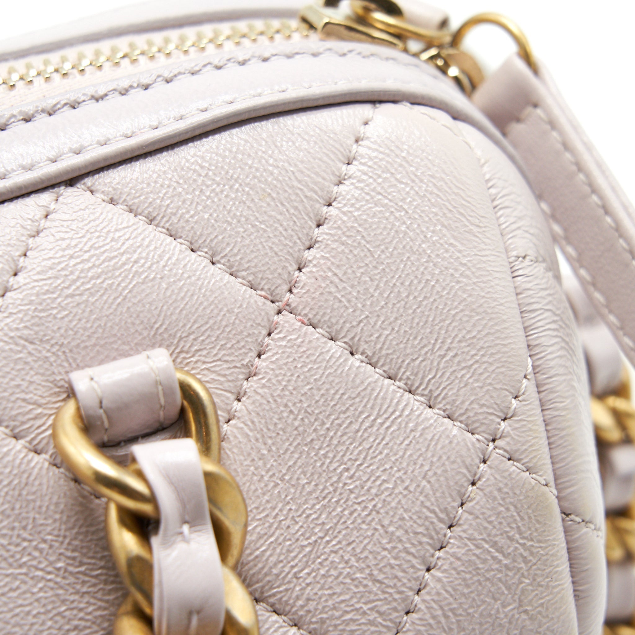 CHANEL MINI BOWLING BAG WITH CHAIN LIGHT PURPLE GHW