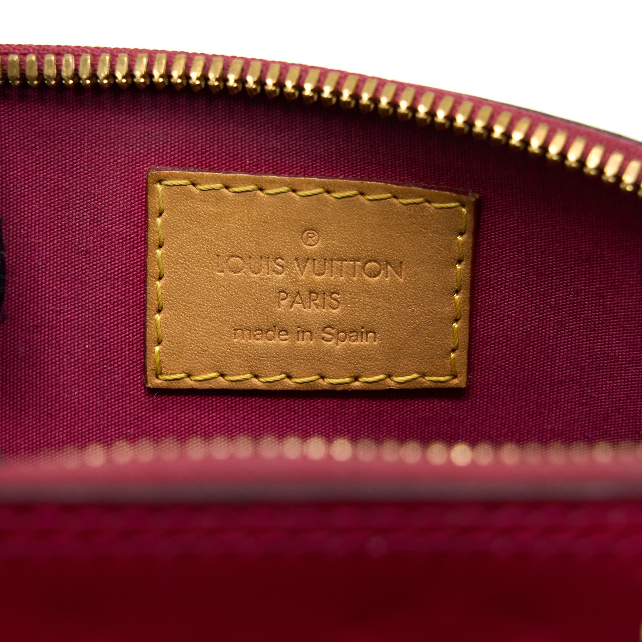 LOUIS VUITTON ALMA BB PATENT DARK PINK GHW