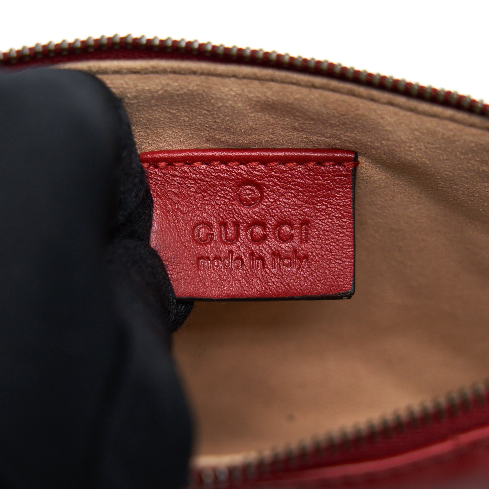 GUCCI MARMONT MINI POUCH WITH CHAIN RED GHW