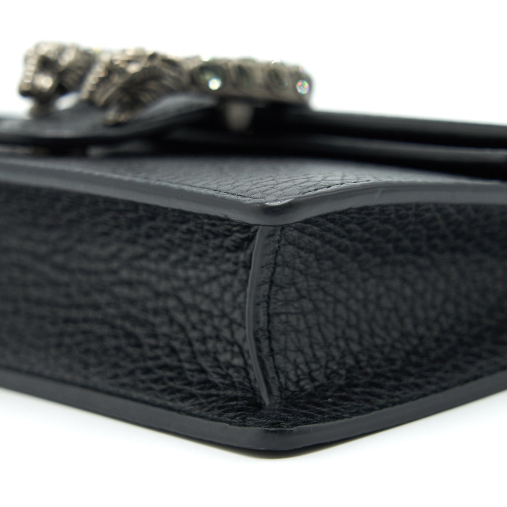 GUCCI SUPER MINI DIONYSUS BAG BLACK WITH SHW