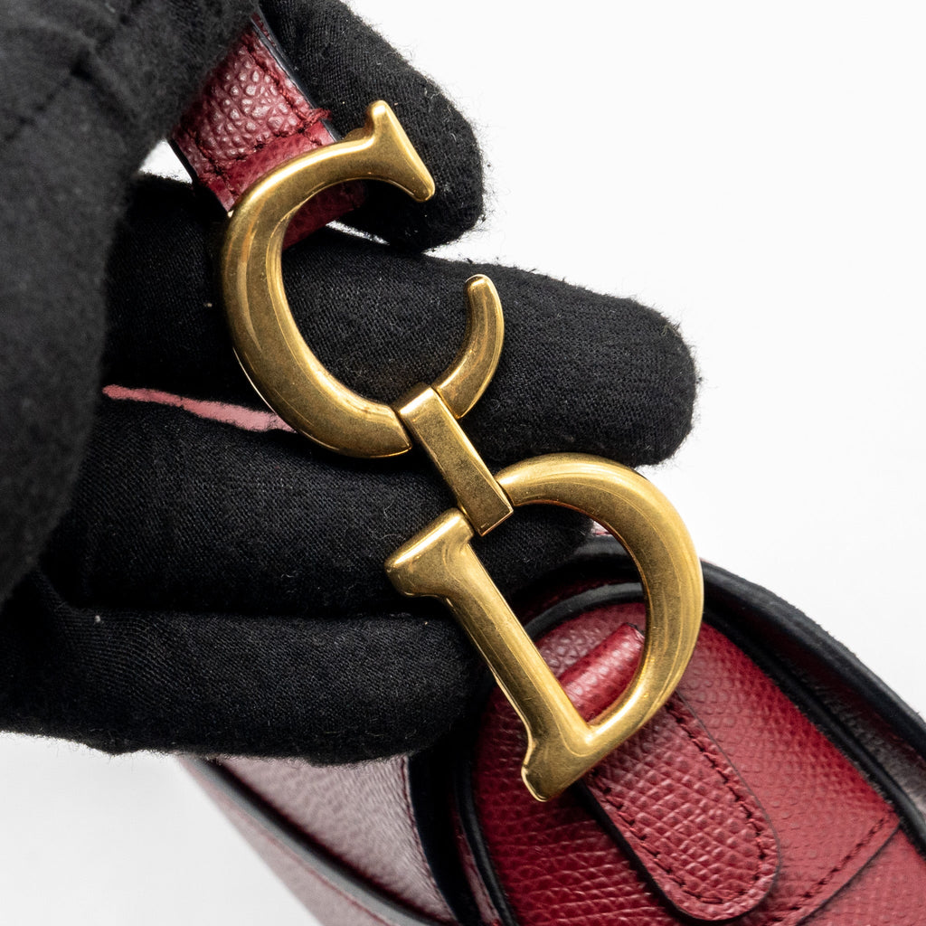 DIOR MINI SADDLE BAG CALFSKIN RED GHW