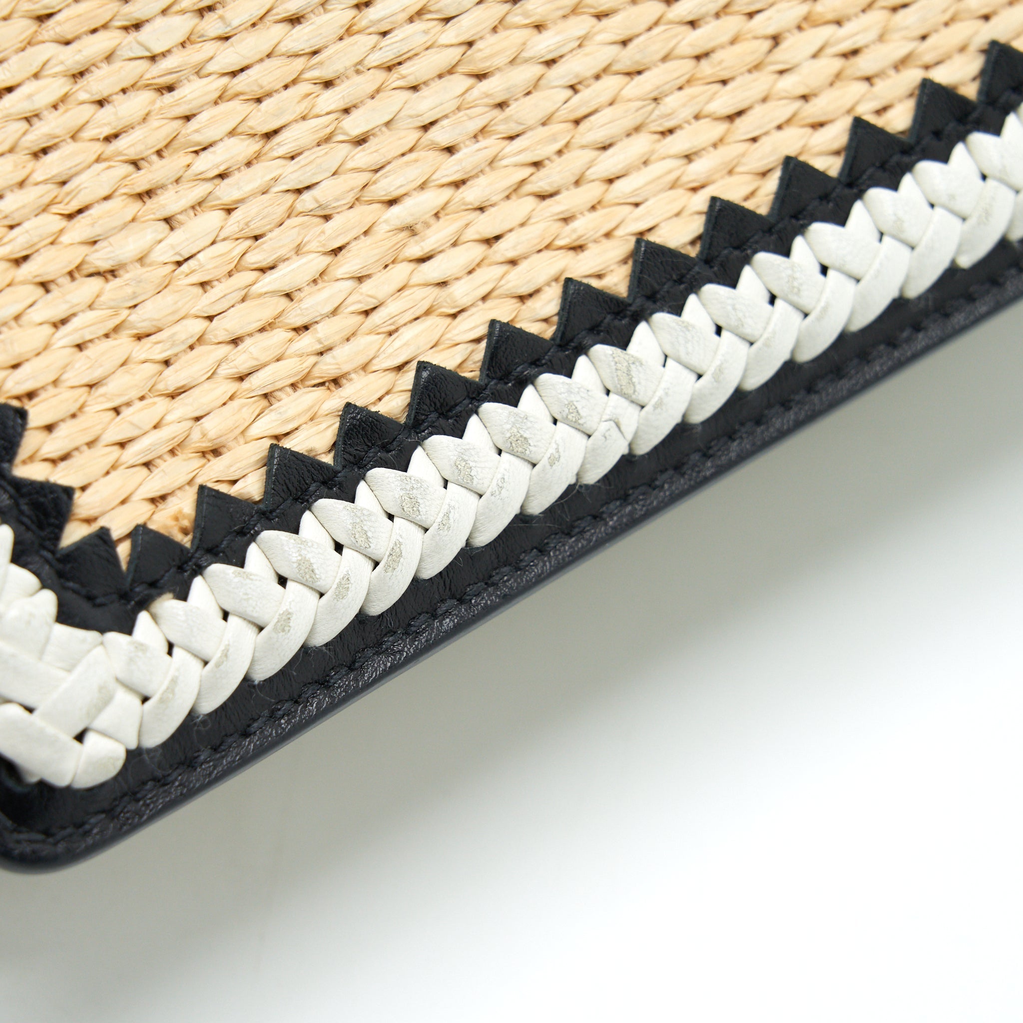 PRADA CITY CALF RAFFIA SAFFIANO CAHIER BAG WHITE