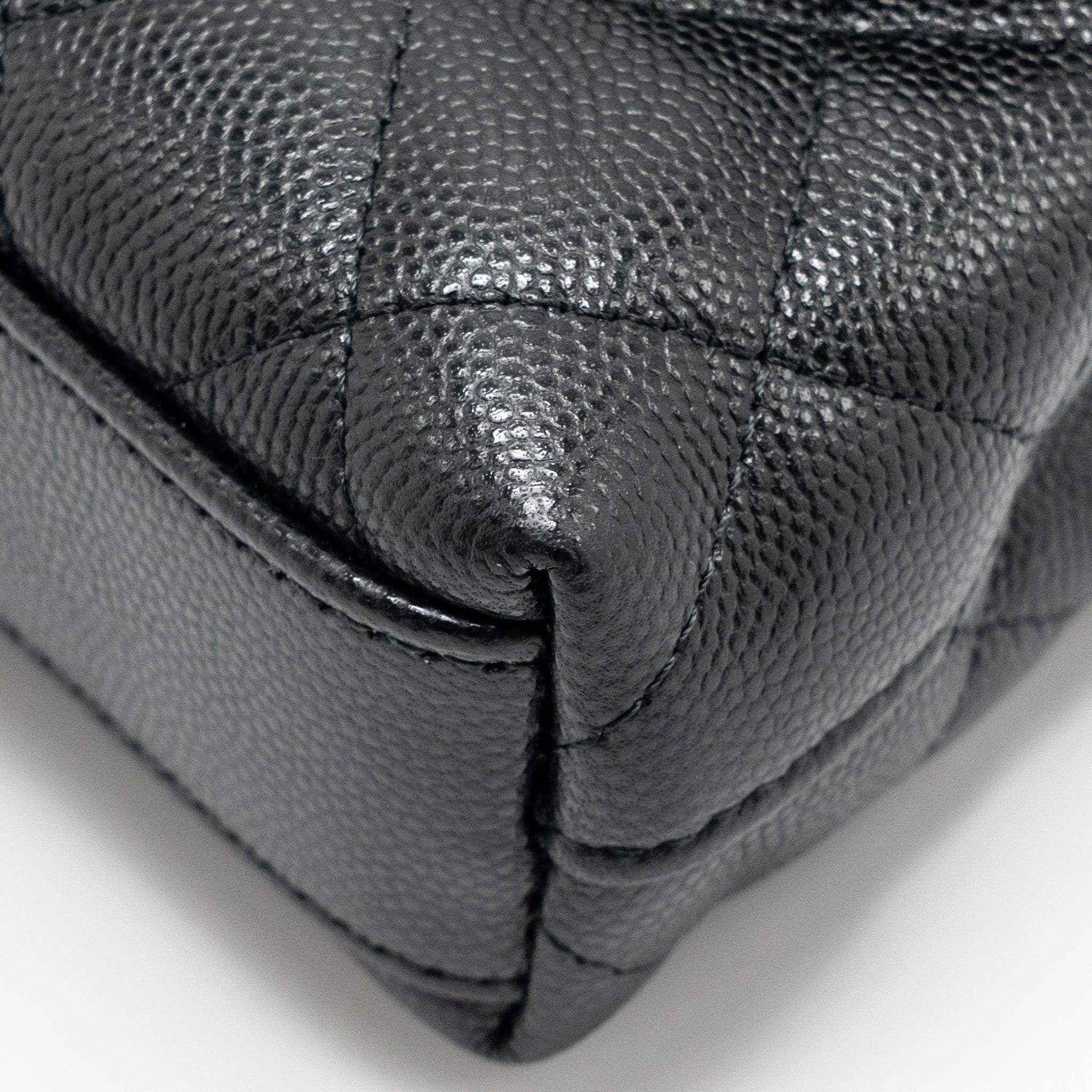 CHANEL COCO HANDLE MINI CLUTCH WITH CHAIN CAVIAR BLACK LGHW (MICROCHIP)