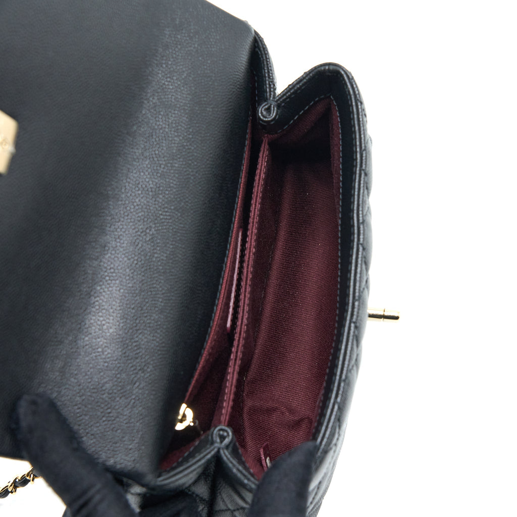 CHANEL SMALL COCO HANDLE CAVIAR BLACK LGHW