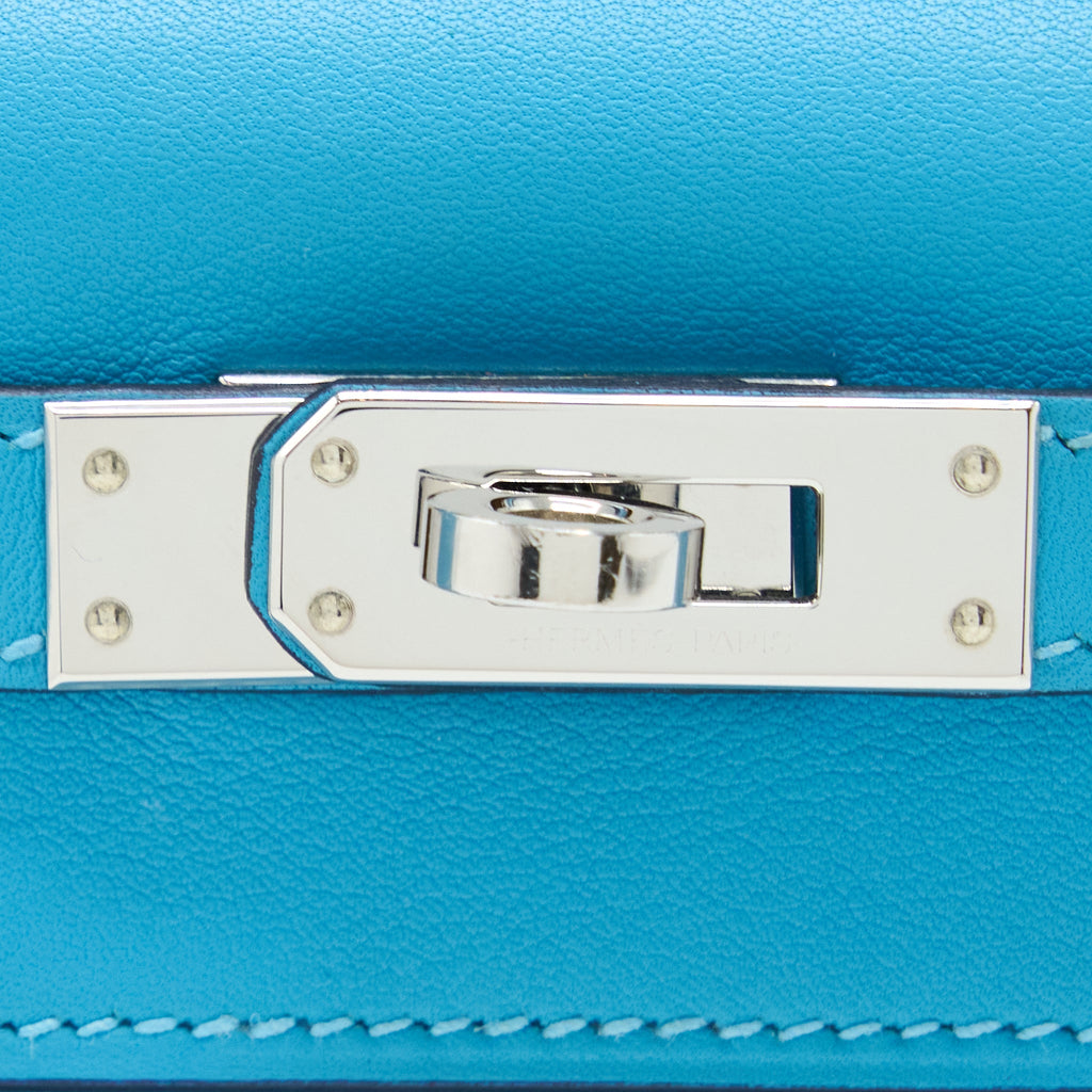 HERMES KELLY POCHETTE SWIFT P3 BLUE DE NORD SHW
