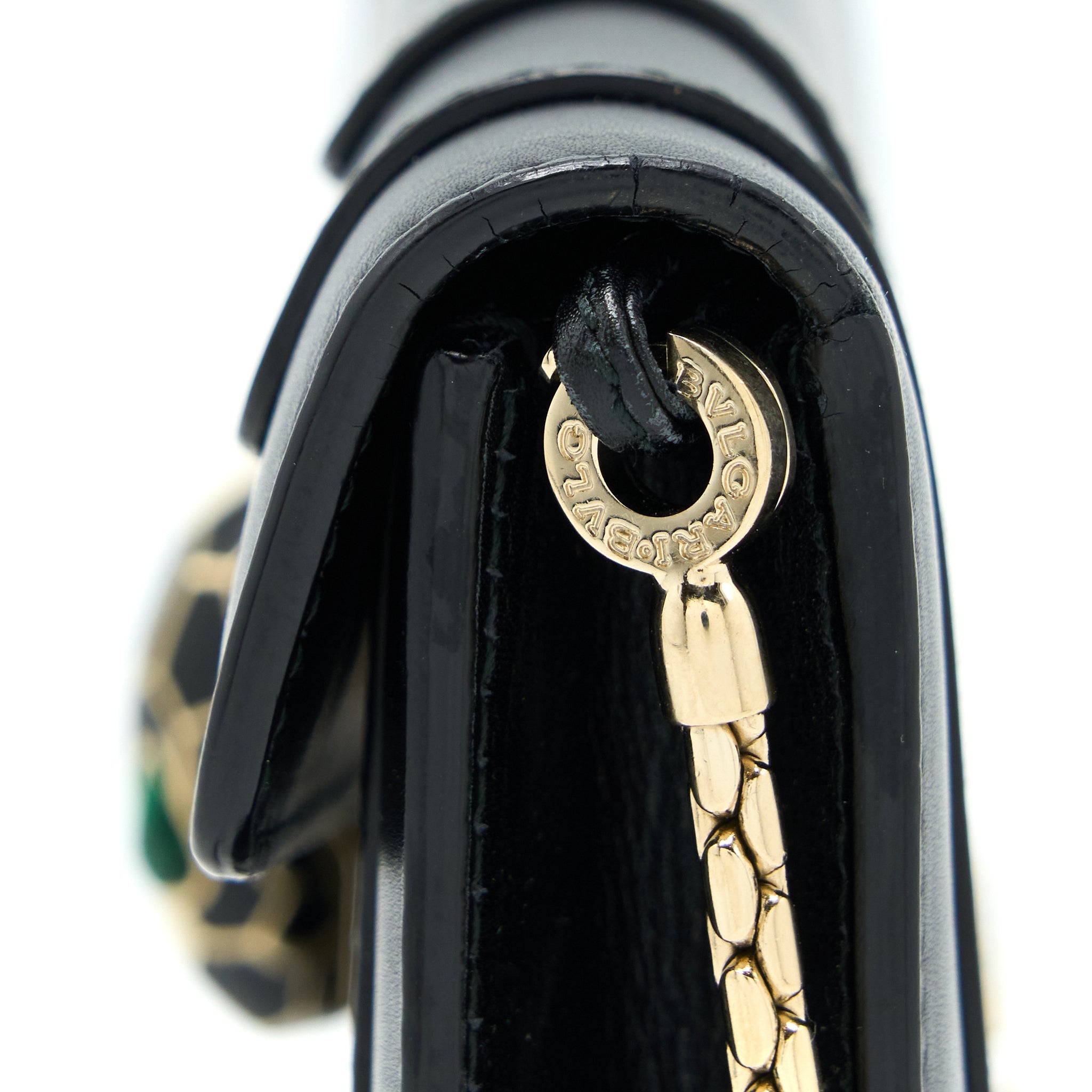 BVLGARI SERPENTI CLUTCH WITH CHAIN CALFSKIN BLACK GHW
