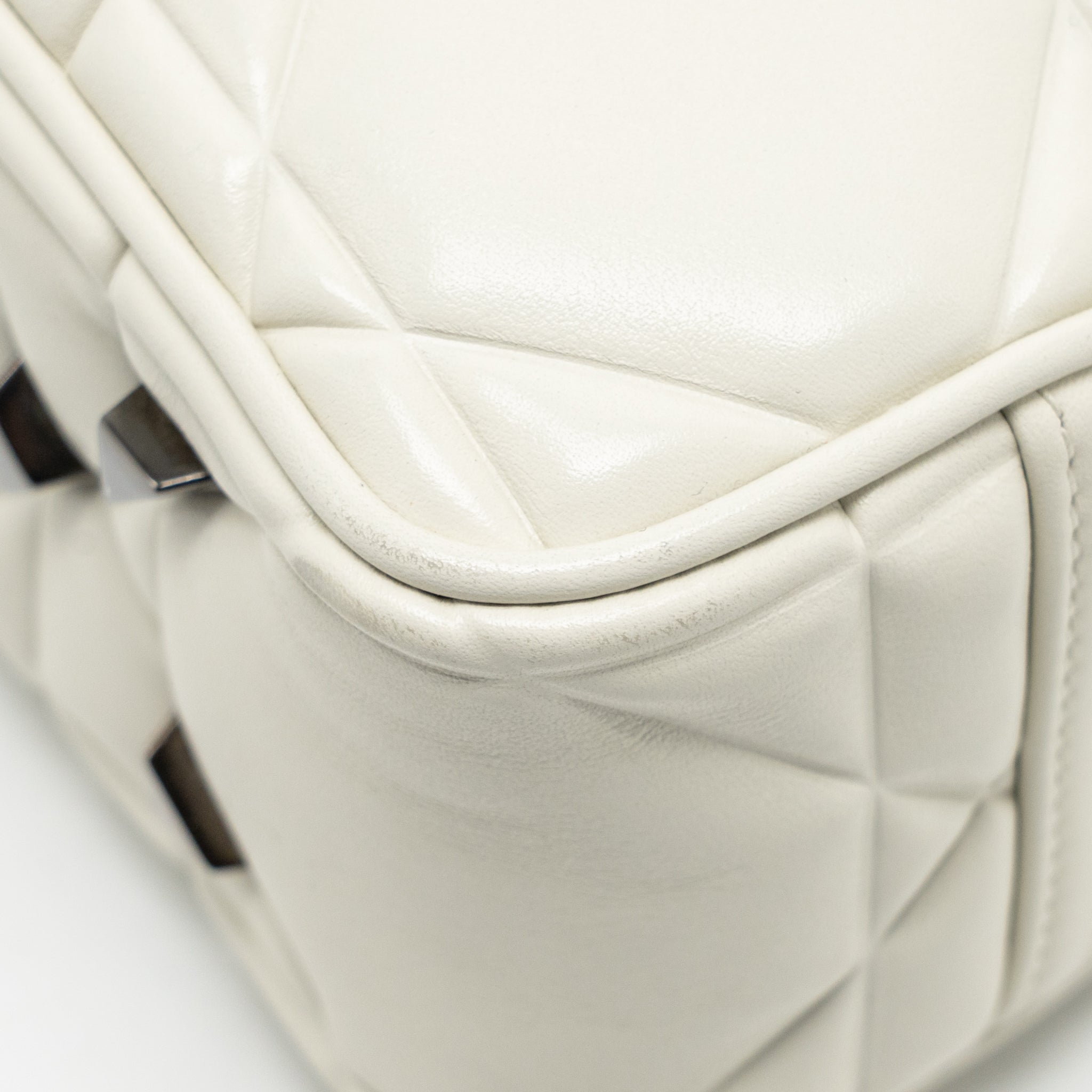 DIOR LADY 95.22 HANDBAG LAMBSKIN WHITE WITH BLACK HARDWARE