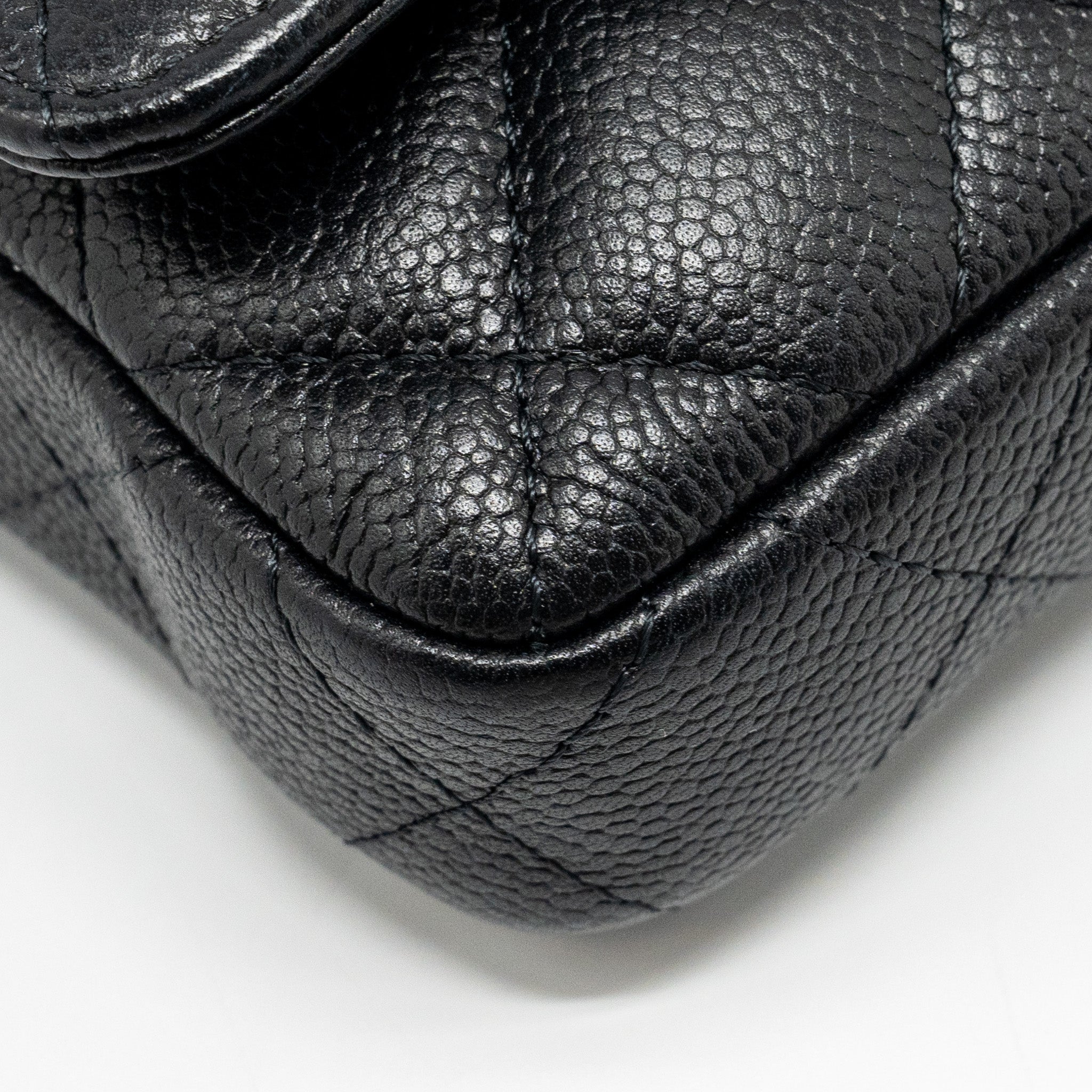 CHANEL COCO LOVE MINI FLAP WALLET WITH CHAIN CAVIAR BLACK GHW (MICROCHIP)