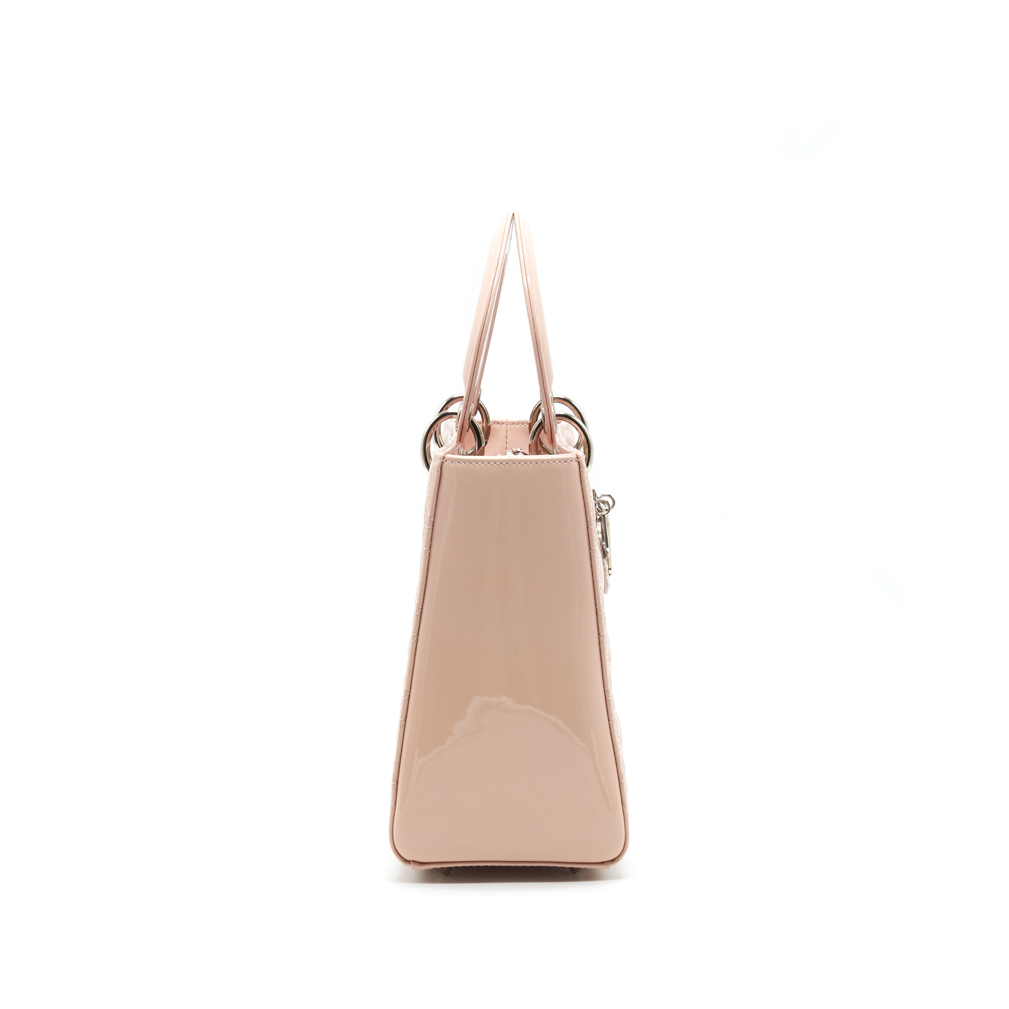 DIOR LADY DIOR MEDIUM PATENT LEATHER PINK WITH SHW