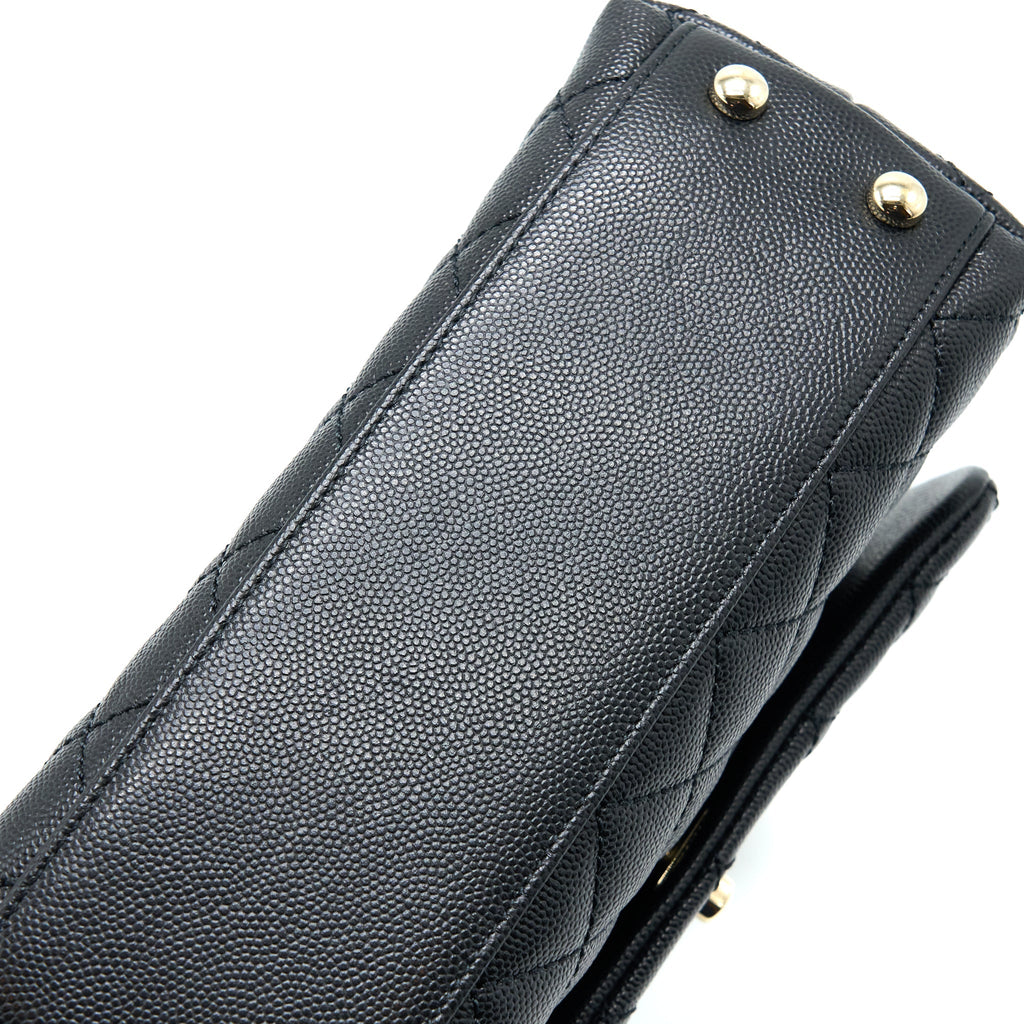 CHANEL SMALL COCO HANDLE CAVIAR BLACK LGHW