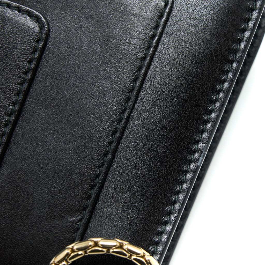 BVLGARI SERPENTI CLUTCH WITH CHAIN CALFSKIN BLACK GHW