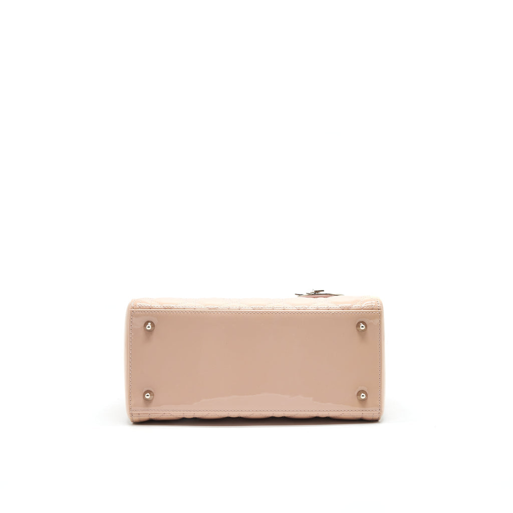 DIOR LADY DIOR MEDIUM PATENT LEATHER PINK WITH SHW