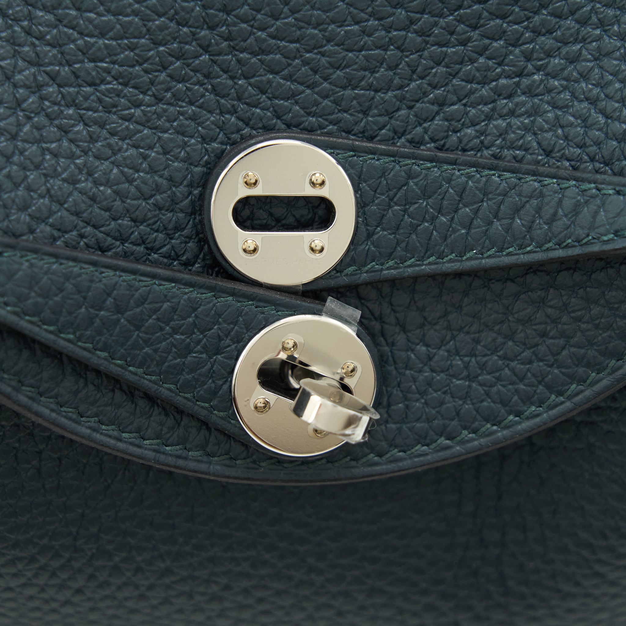 HERMES MINI LINDY CLEMENCE VERT CYPRES SHW