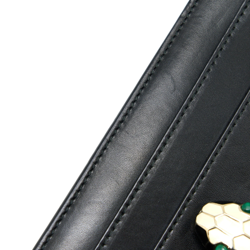 BVLGARI SERPENTI CLUTCH WITH CHAIN CALFSKIN BLACK GHW