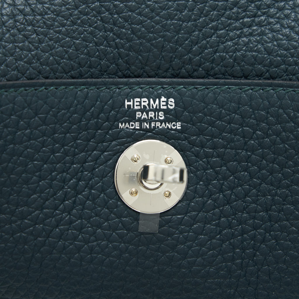 HERMES MINI LINDY CLEMENCE VERT CYPRES SHW