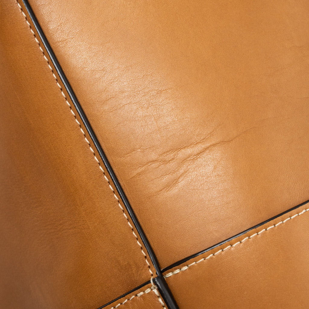 CELINE SANGLE BUCKET BAG LEATHER BROWN GHW