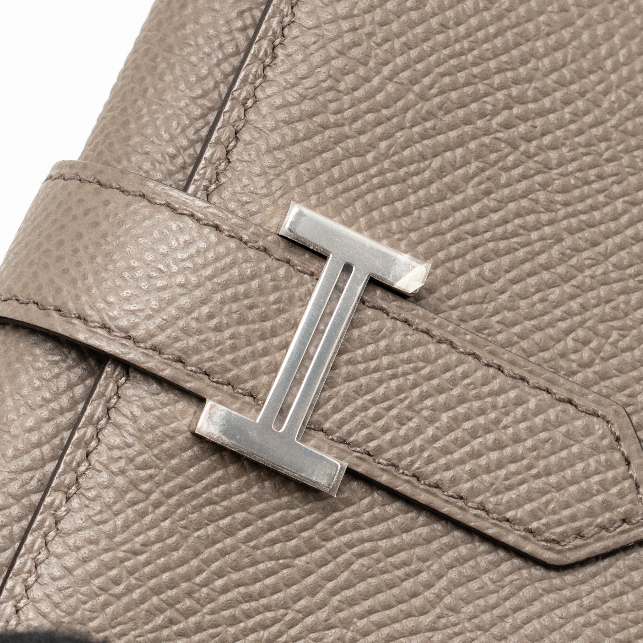 HERMES BEARN COMPACT WALLET EPSOM GRIS ETAIN SHW