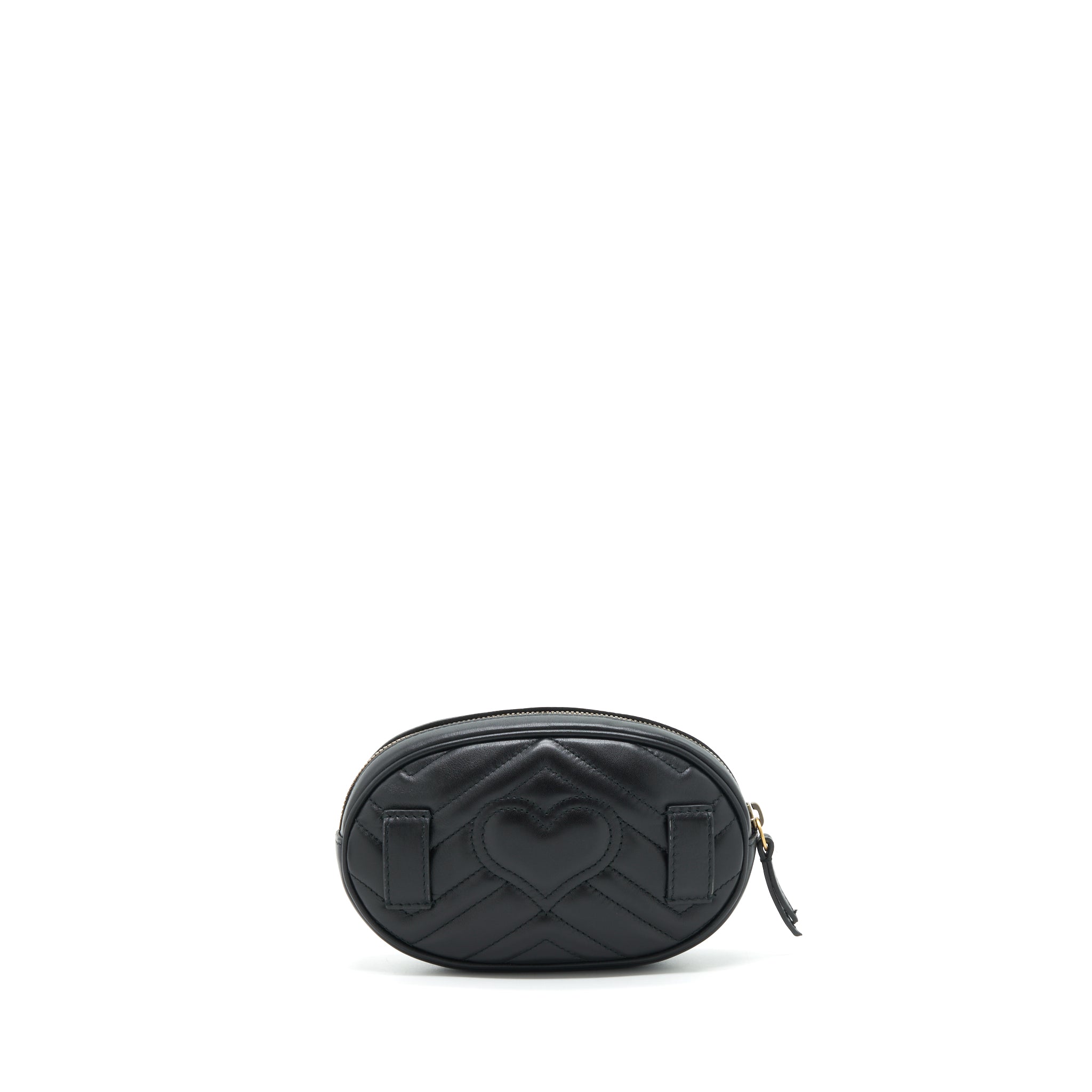 GUCCI GG MARMONT MATELASSE BELT BAG BLACK GHW