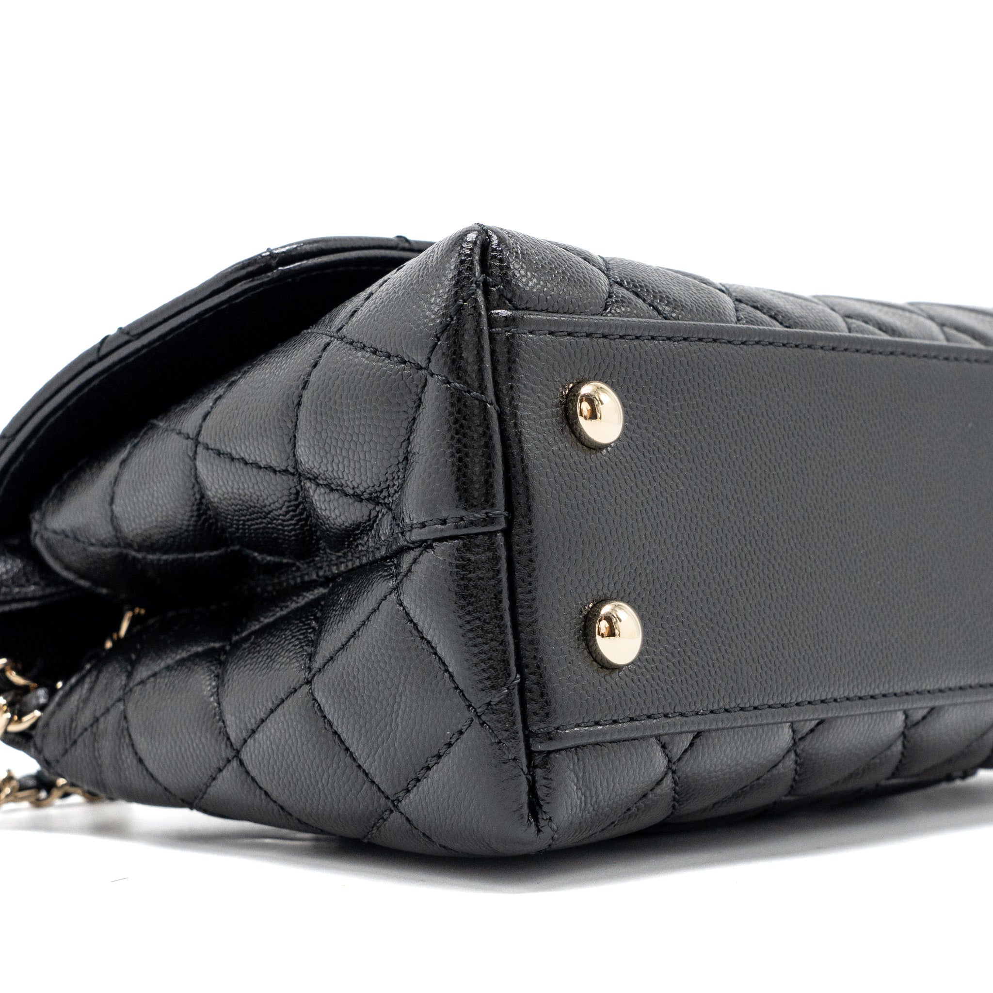 CHANEL SMALL COCO HANDLE CAVIAR BLACK LGHW (MICROCHIP)