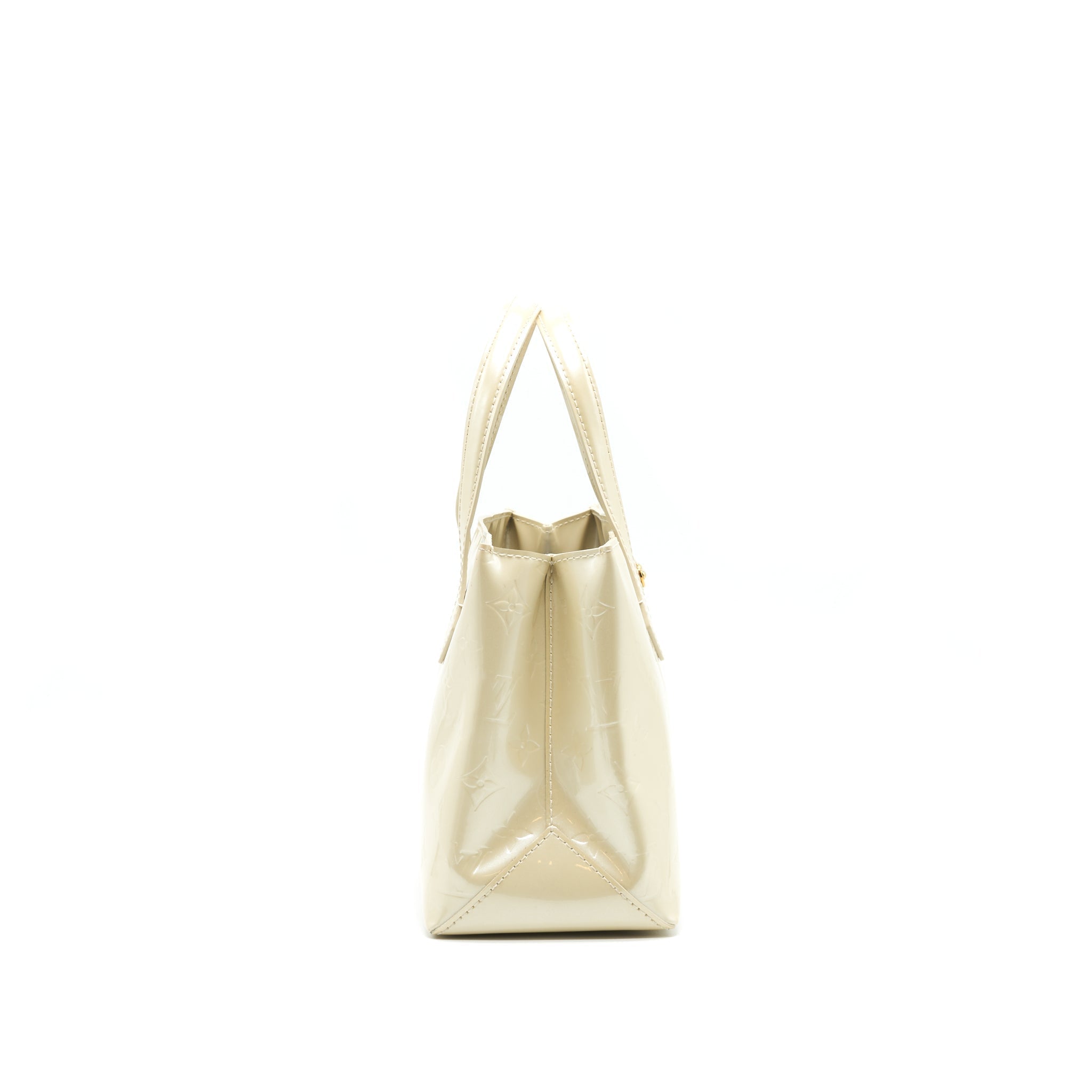 LOUIS VUITTON BEIGE MONOGRAM VERNIS WILSHIRE PM BAG