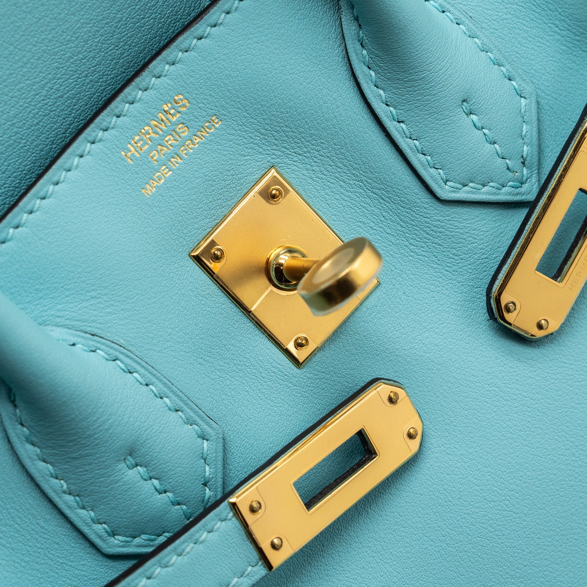 HERMES BIRKIN 25 SWIFT 3P BLUE ATOLL GHW