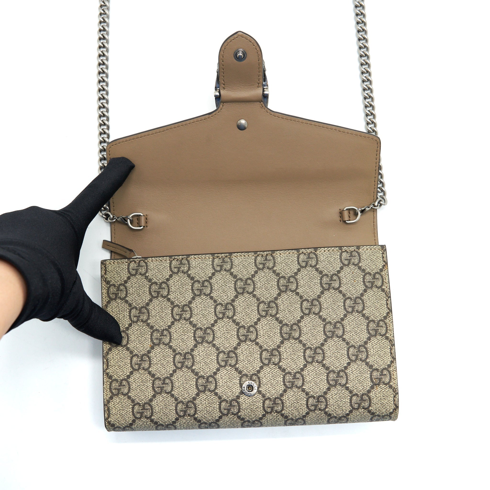 GUCCI DIONYSUS GG SUPREME CHAIN WALLET SHW