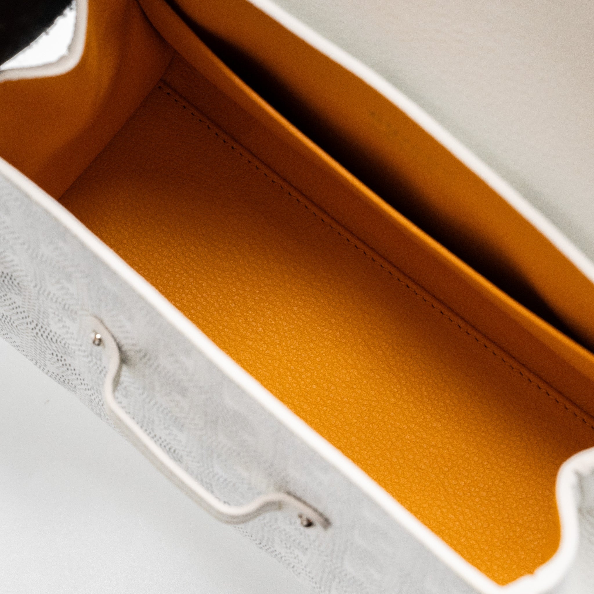 GOYARD MINI SAIGON CANVAS/ CALFSKIN WHITE SHW