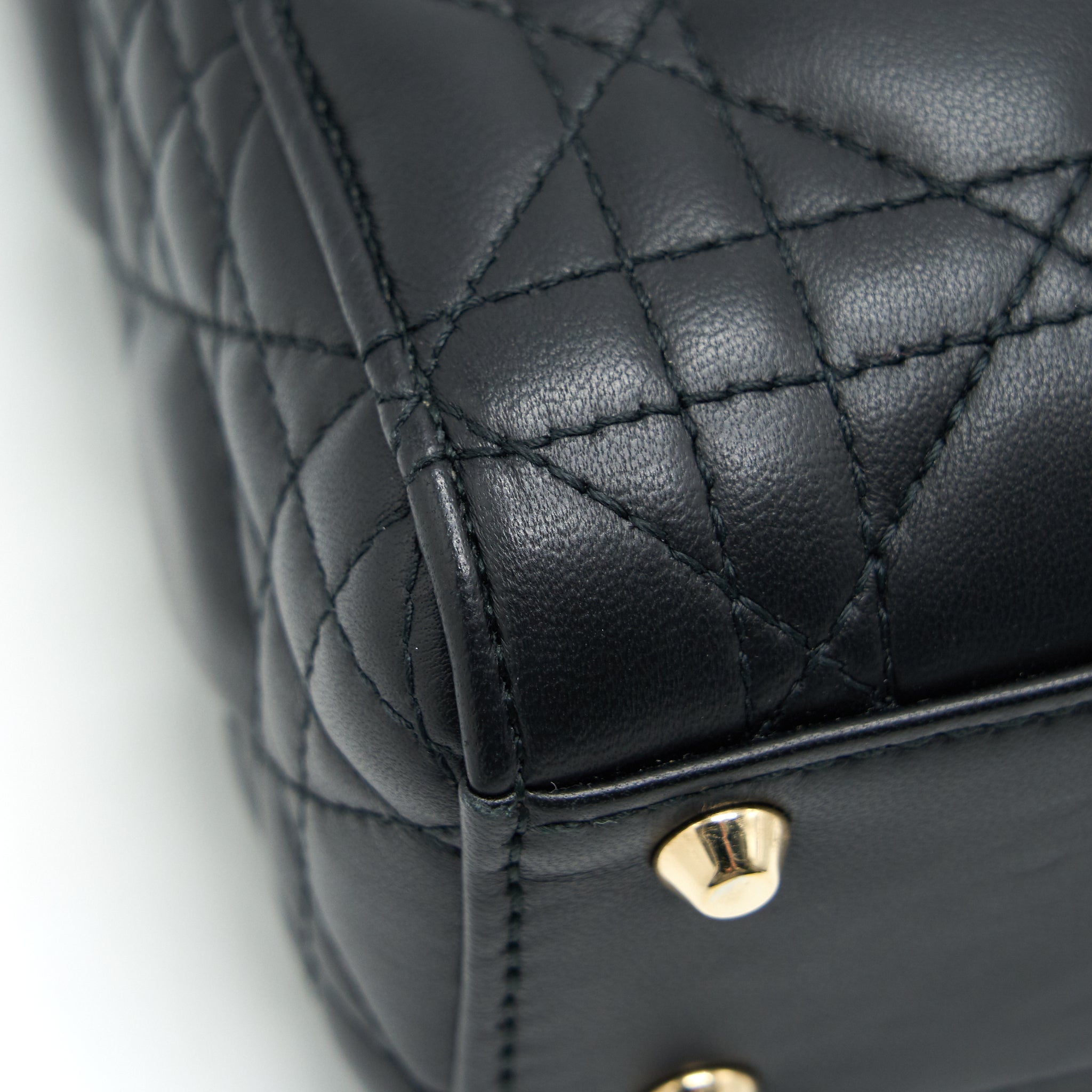 DIOR MINI LADY DIOR TOTE BAG LAMBSKIN BLACK LGHW