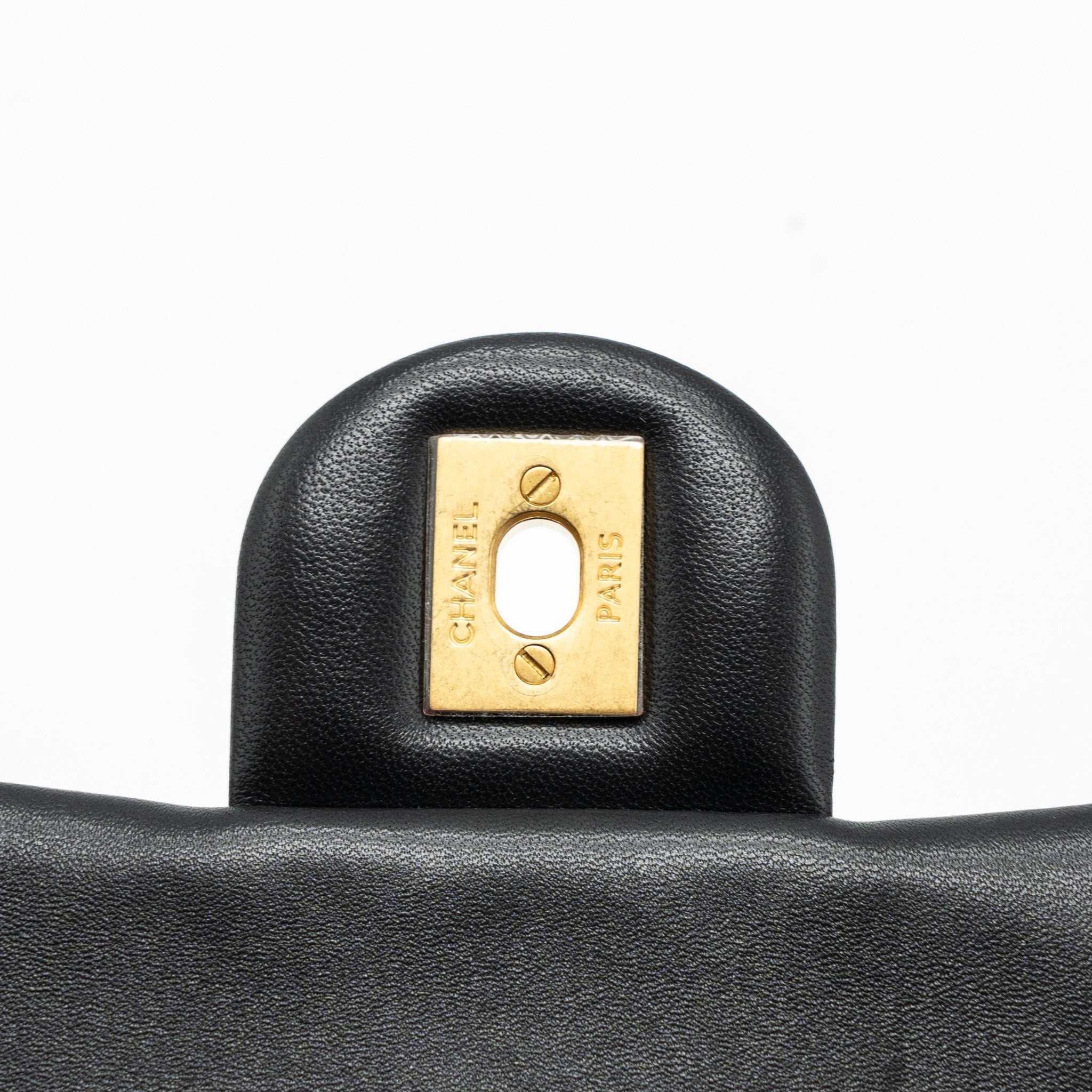 CHANEL PEARL CRUSH MINI  SQUARE FLAP BAG LAMBSKIN BLACK GHW (MICROCHIP)